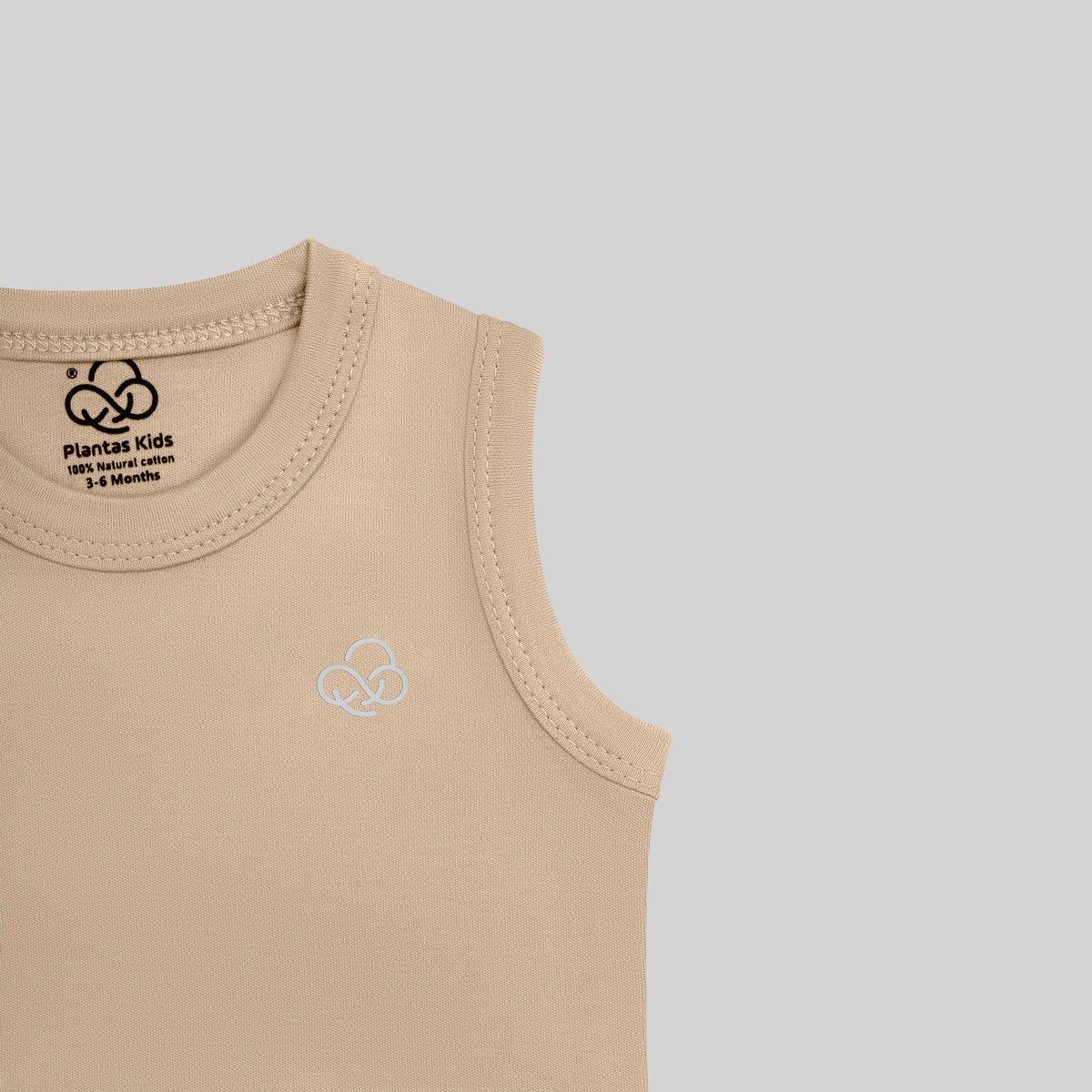 3 Pack Sleeveless Bodysuit, Beige — PLANTAS Kids (image 4 of 5)