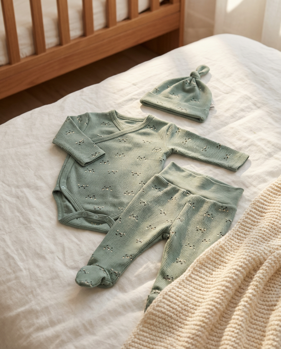 Newborn Set 3-Piece - Waffle Cotton