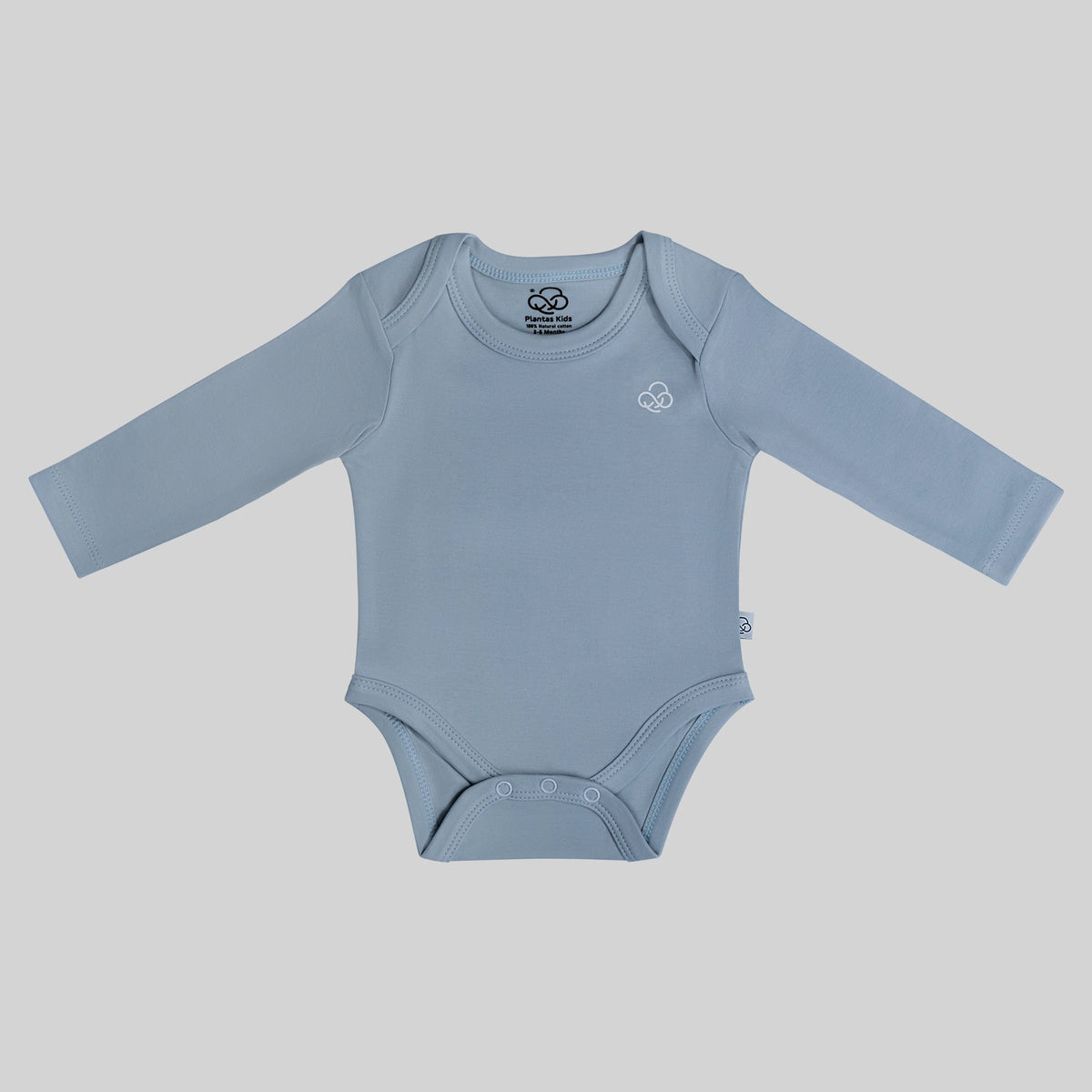 Basic Long Sleeve Bodysuit, Sky Blue — PLANTAS Kids (image 6 of 12)