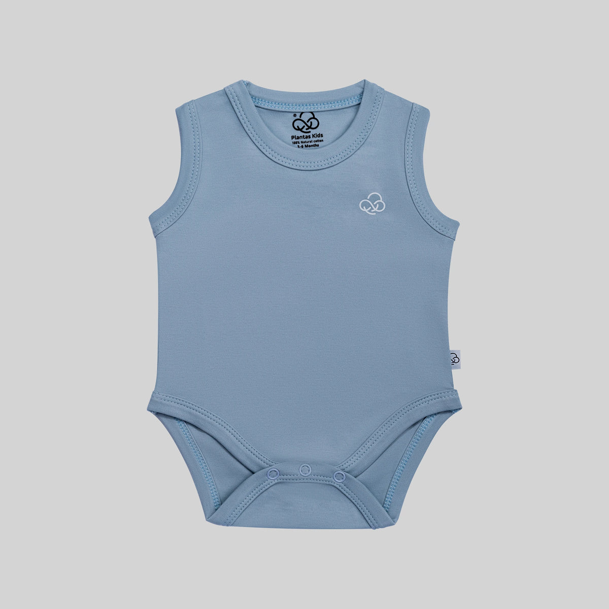 Basic Sleeveless Bodysuit, Sky Blue — PLANTAS Kids (image 5 of 12)