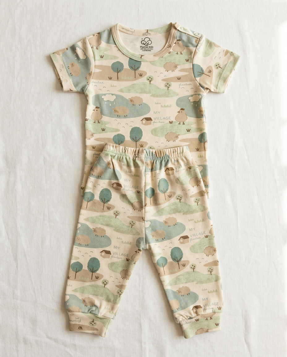 Snap Shoulder Pajama with Cuffed Pants