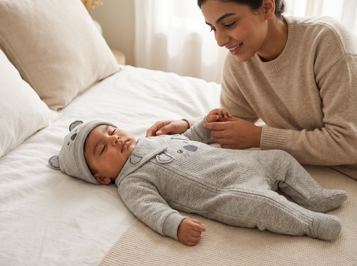 Premium Jacquard Cotton Newborn Jumpsuit Set