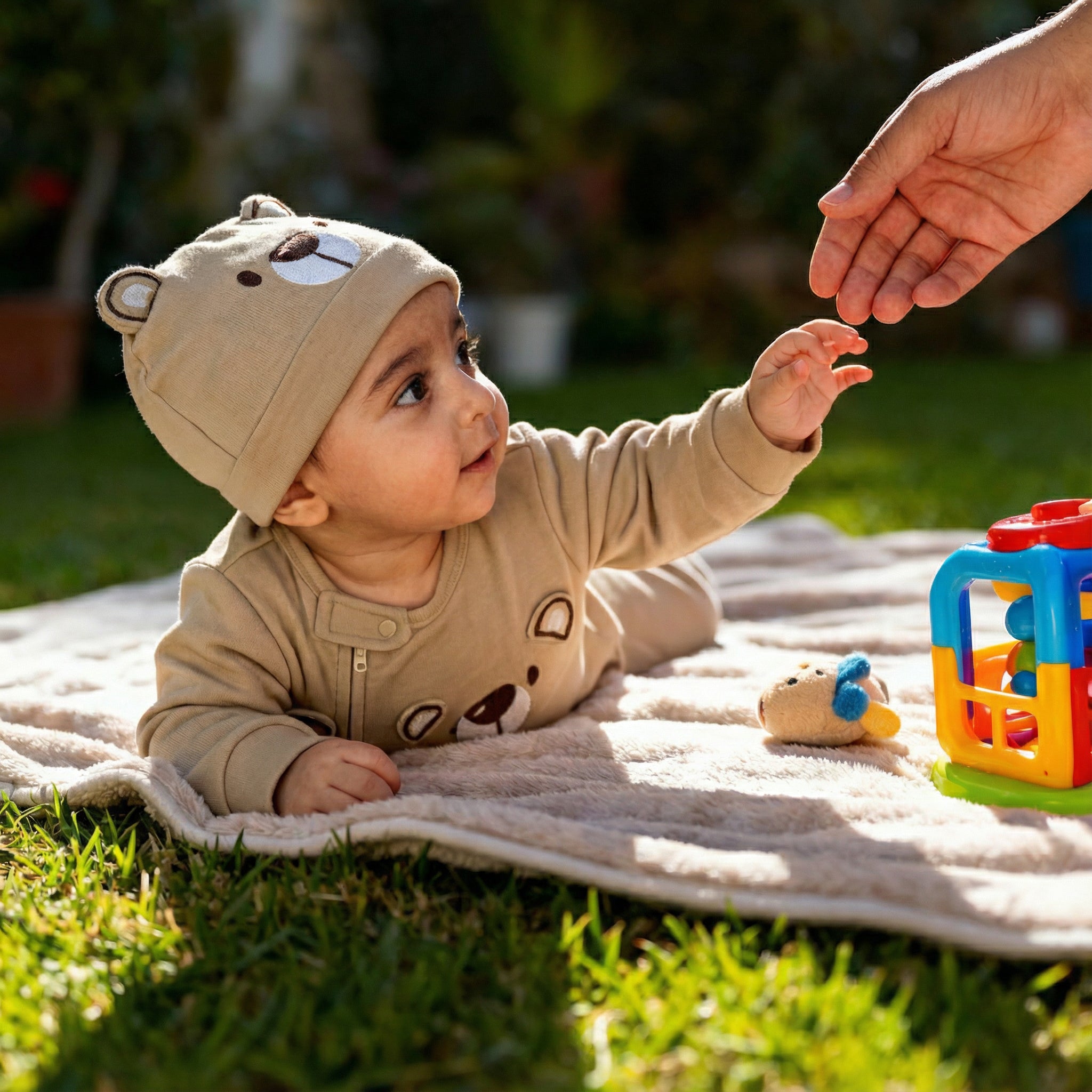 Cozy Bear 3-Piece Baby Set Beige