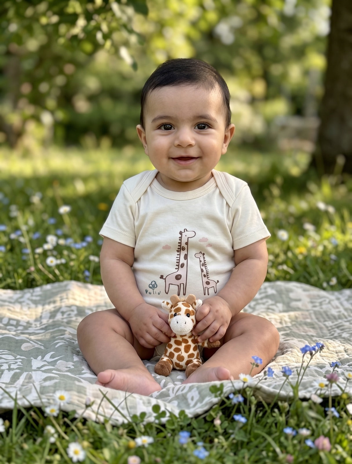 GIRAFFE SHORTSLEEVE BODYSUIT