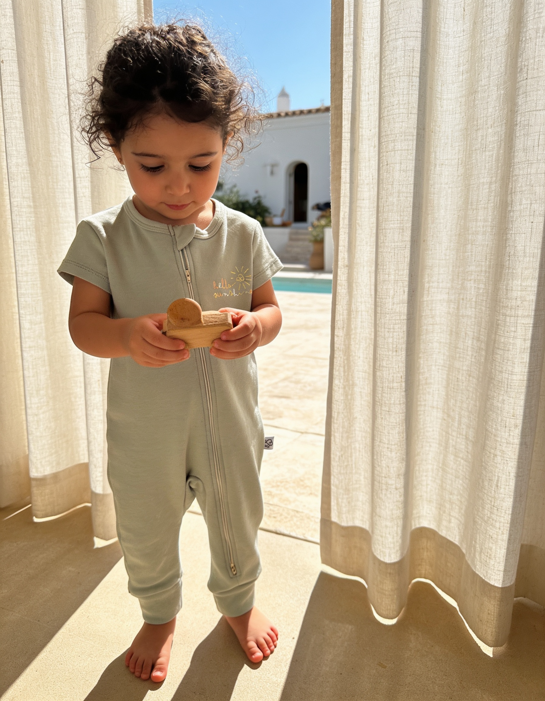 2-Way Zipper Summer Jumpsuit  Cotton Jersey