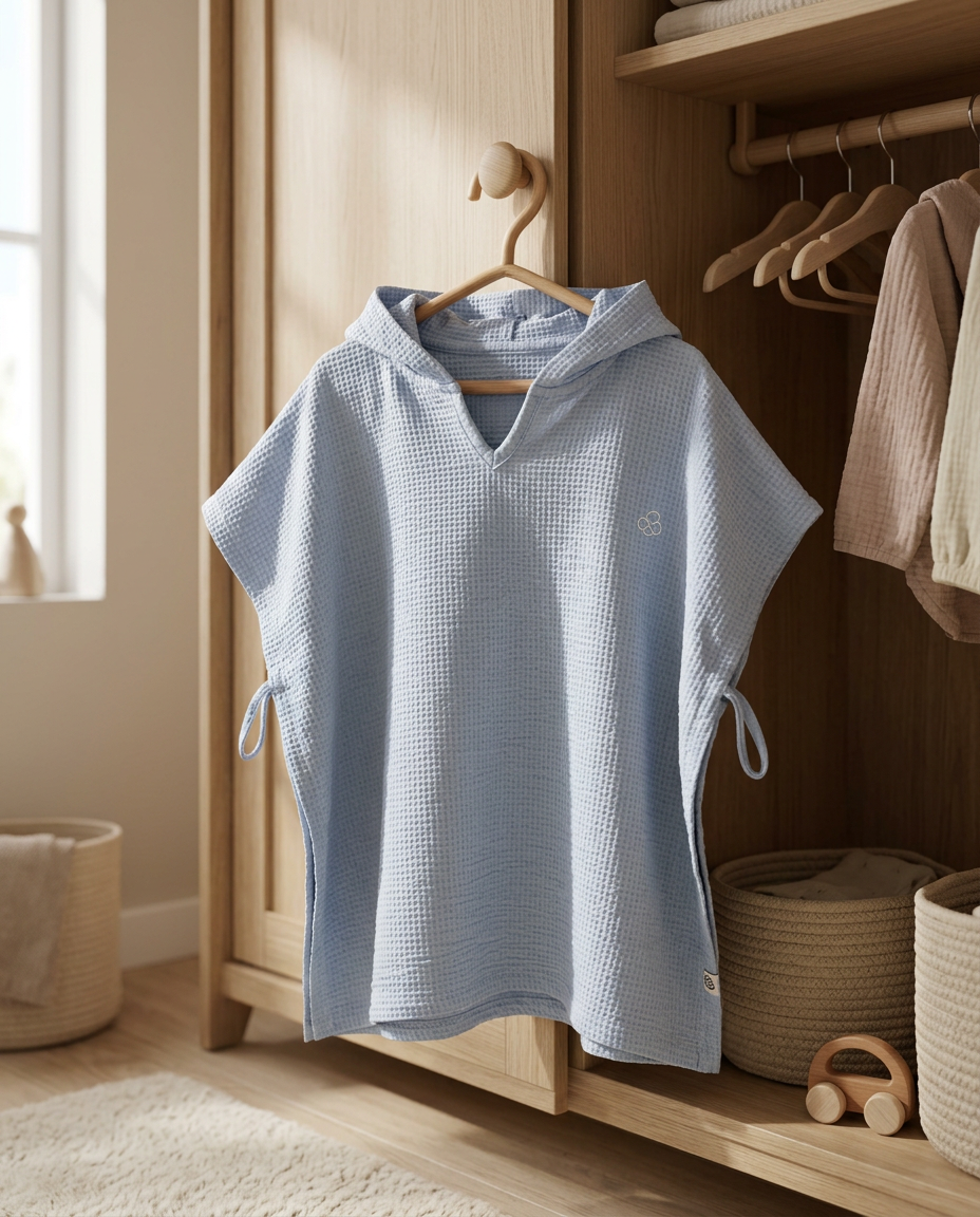 Waffle Cotton Poncho