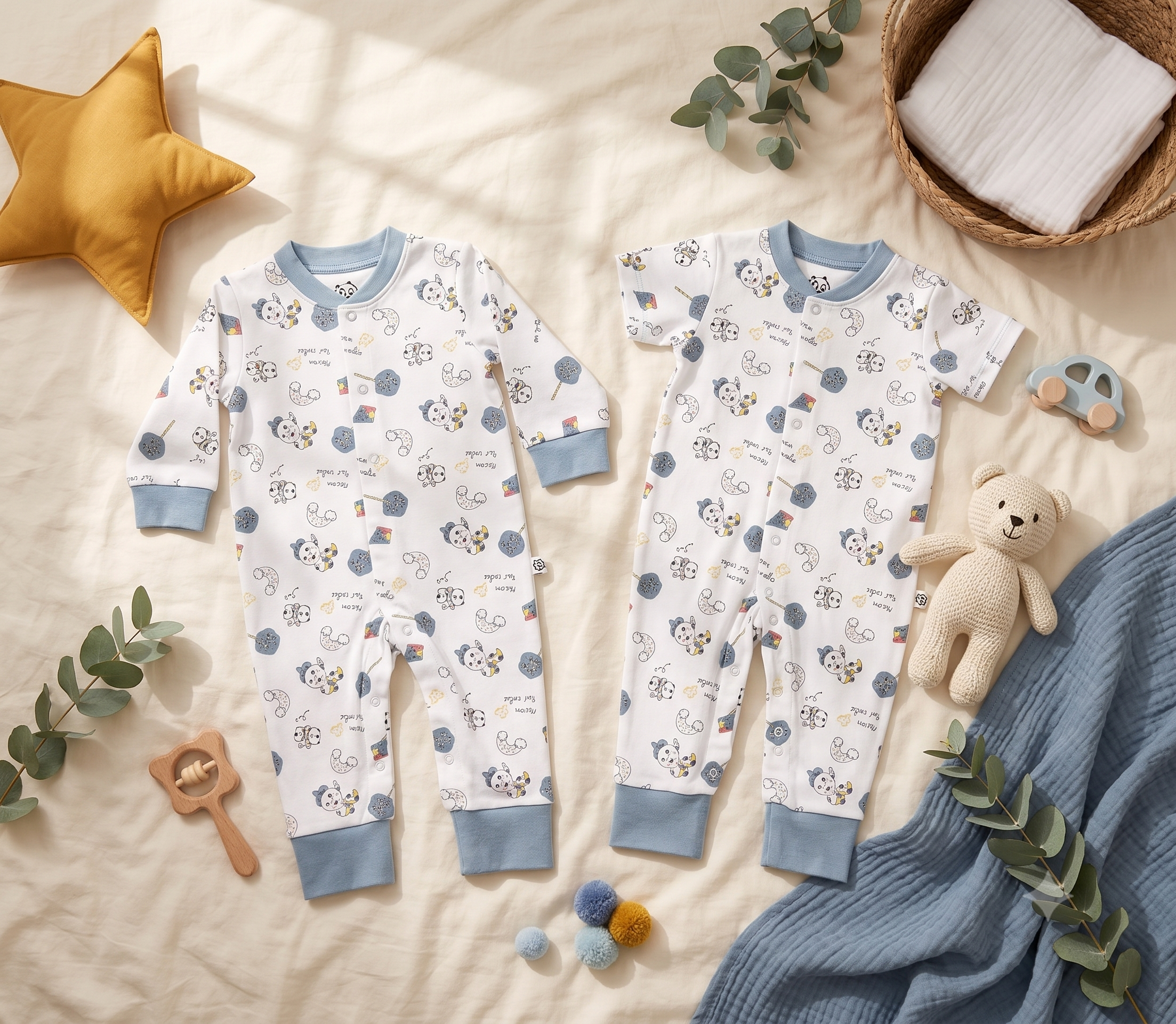 2 Pack Jumpsuit Set - Sky Blue