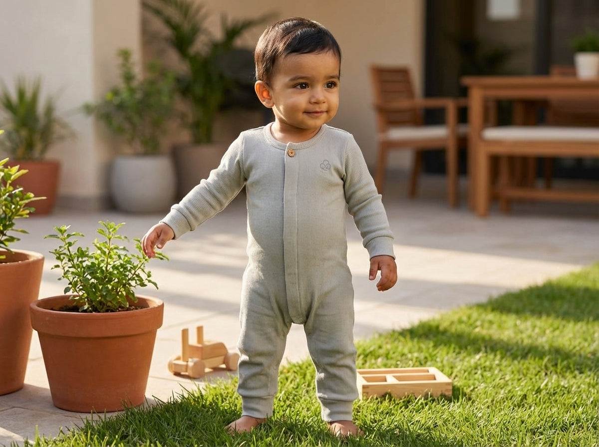 Gray Everyday Comfort Waffle Jumpsuit