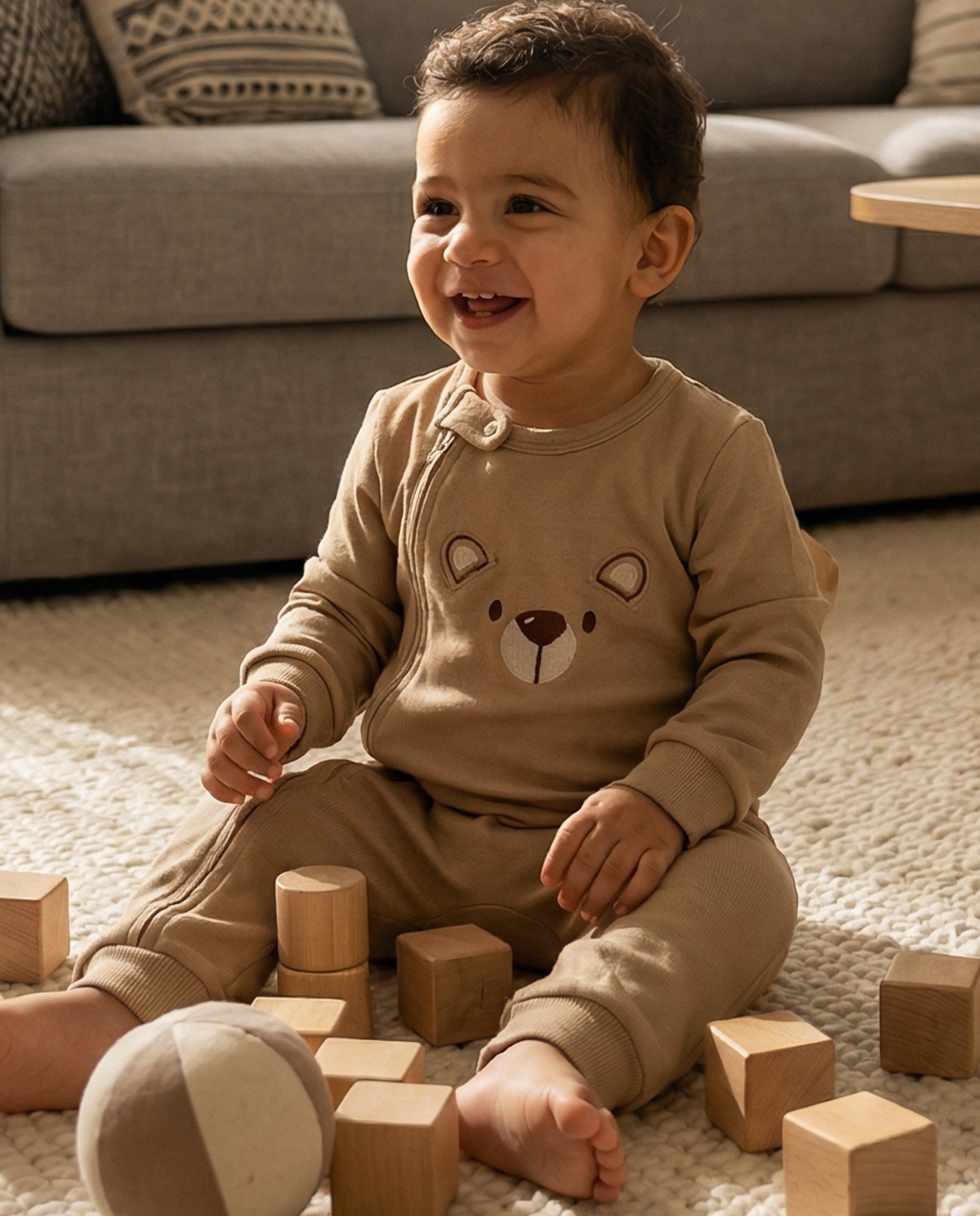Cozy Bear Jumpsuit Beige