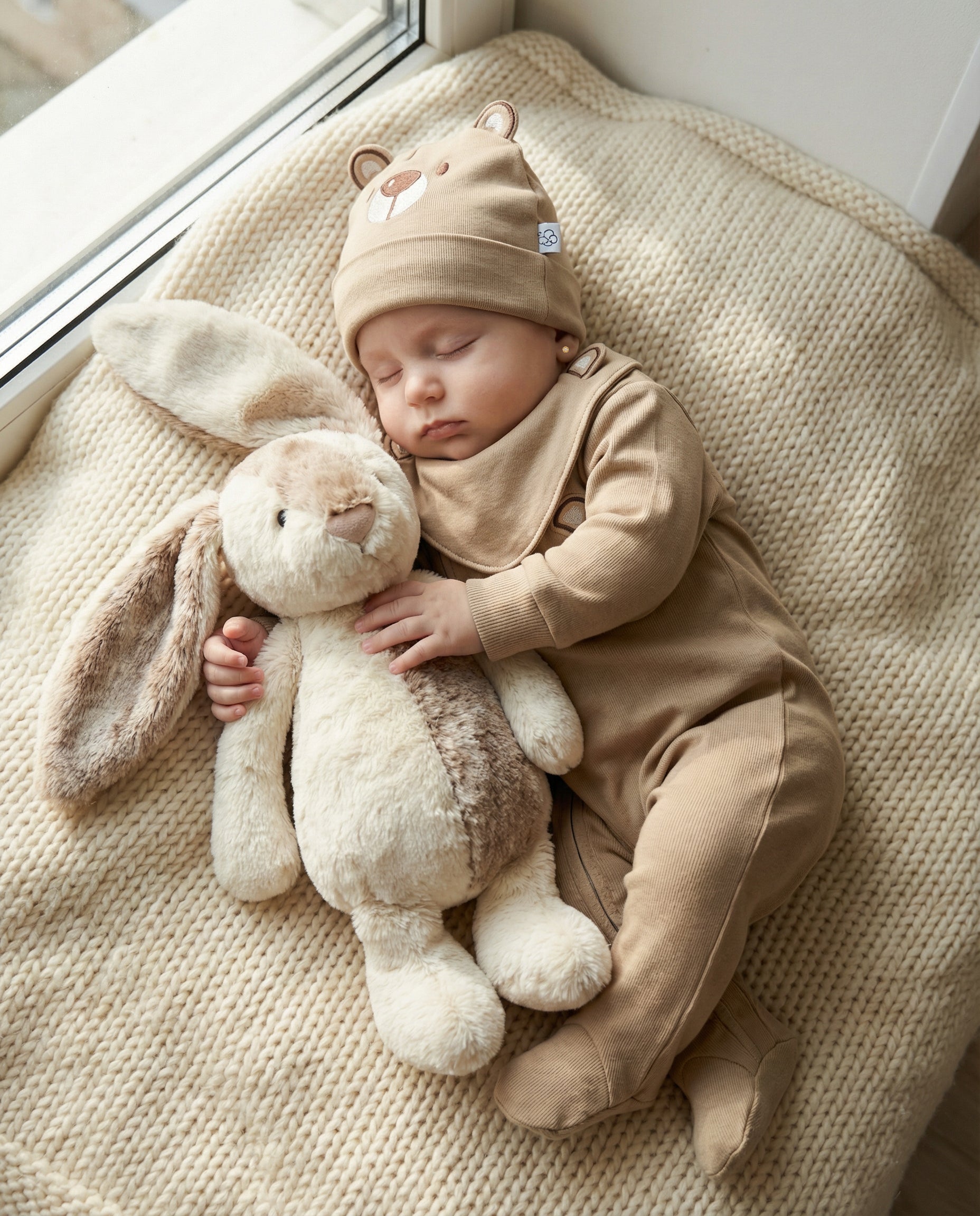 Cozy Bear 3-Piece Baby Set Beige