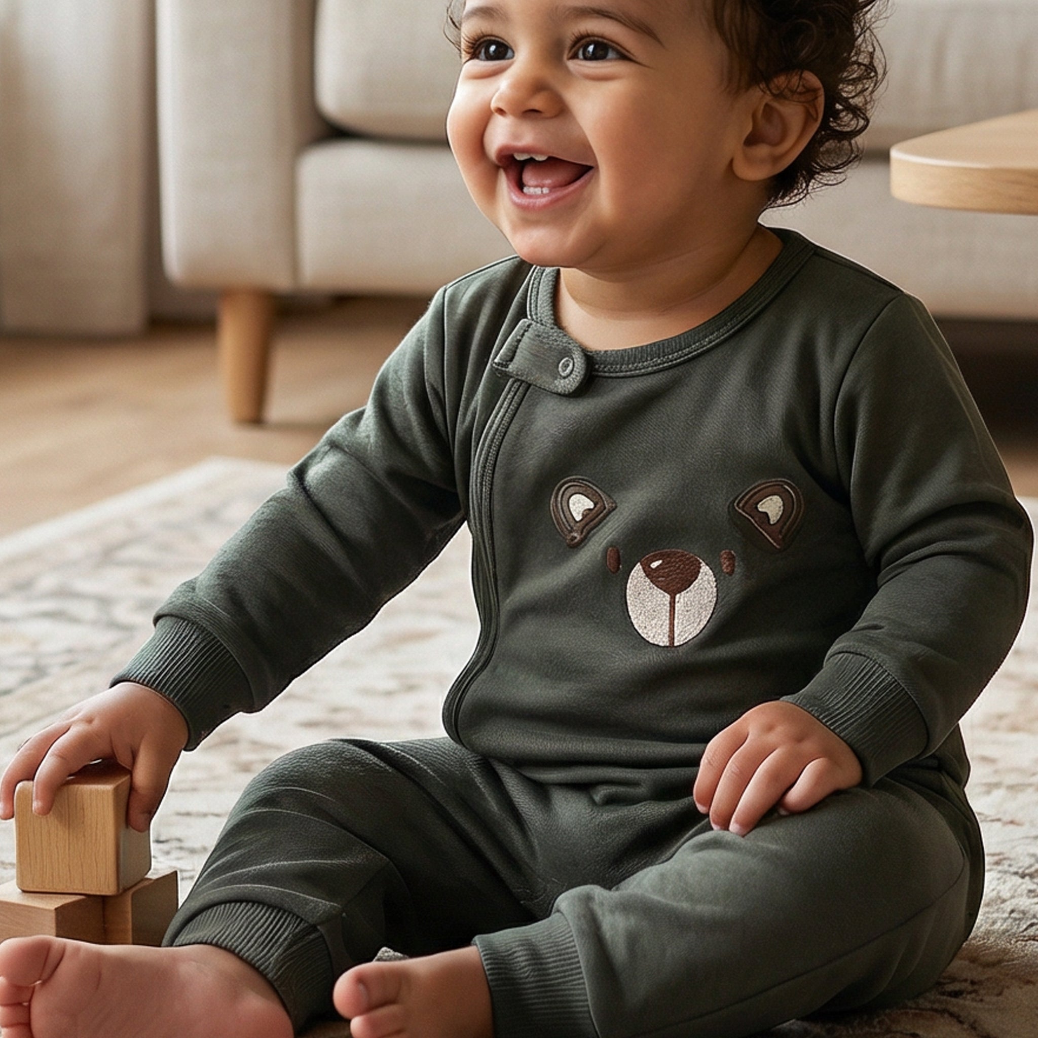 Cozy Bear Jumpsuit Green
