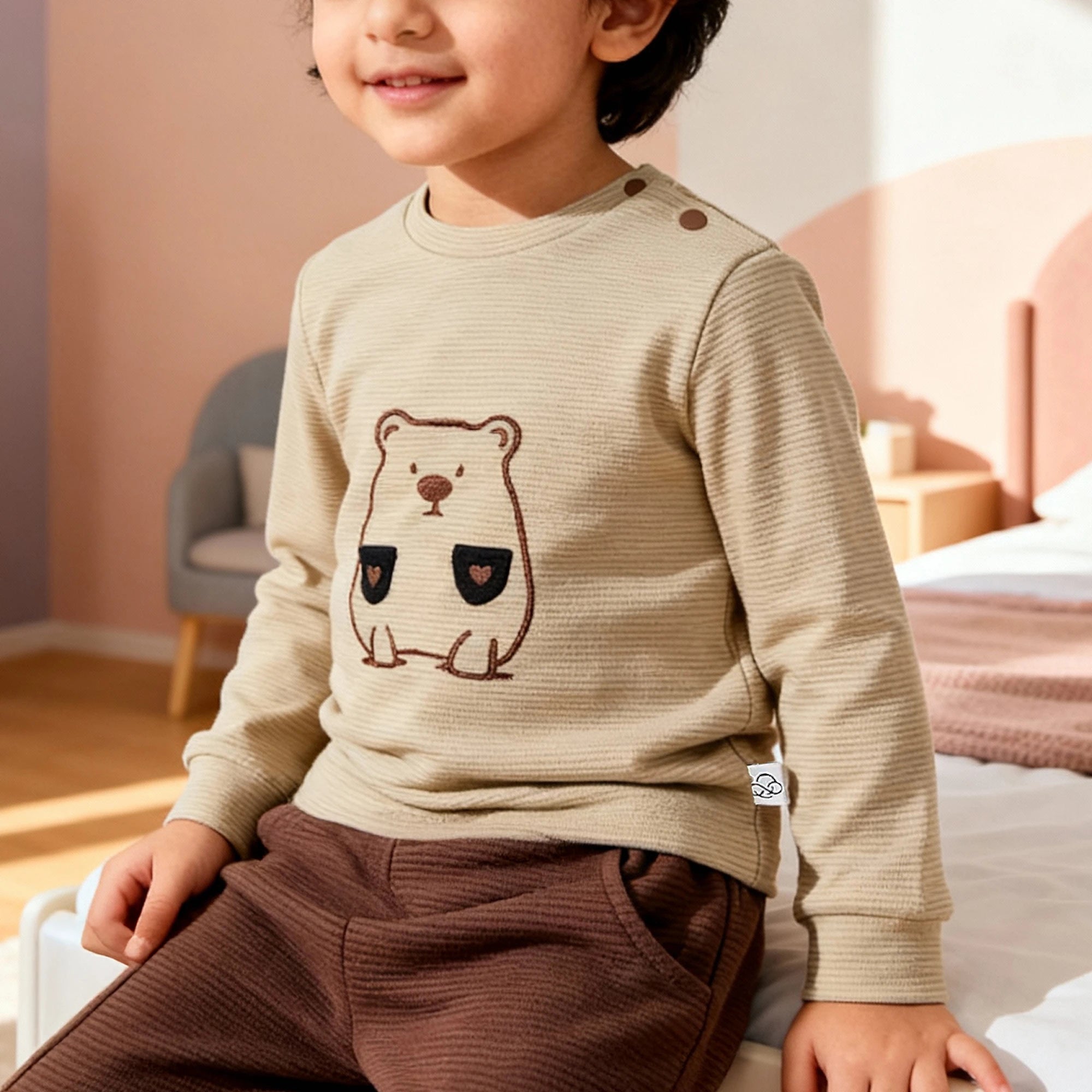 Bear Hug Pyjama - Beige