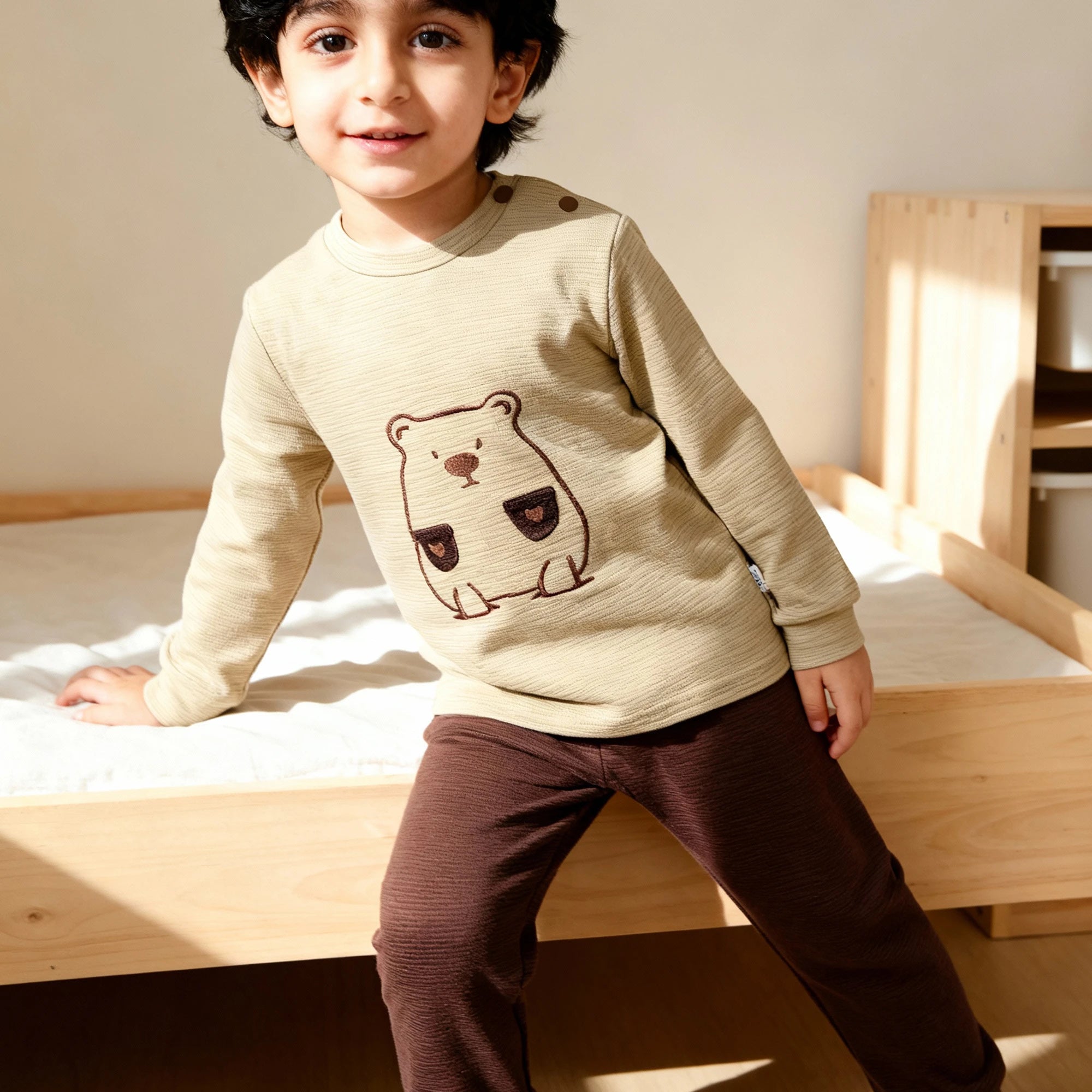 Bear Hug Pyjama - Beige