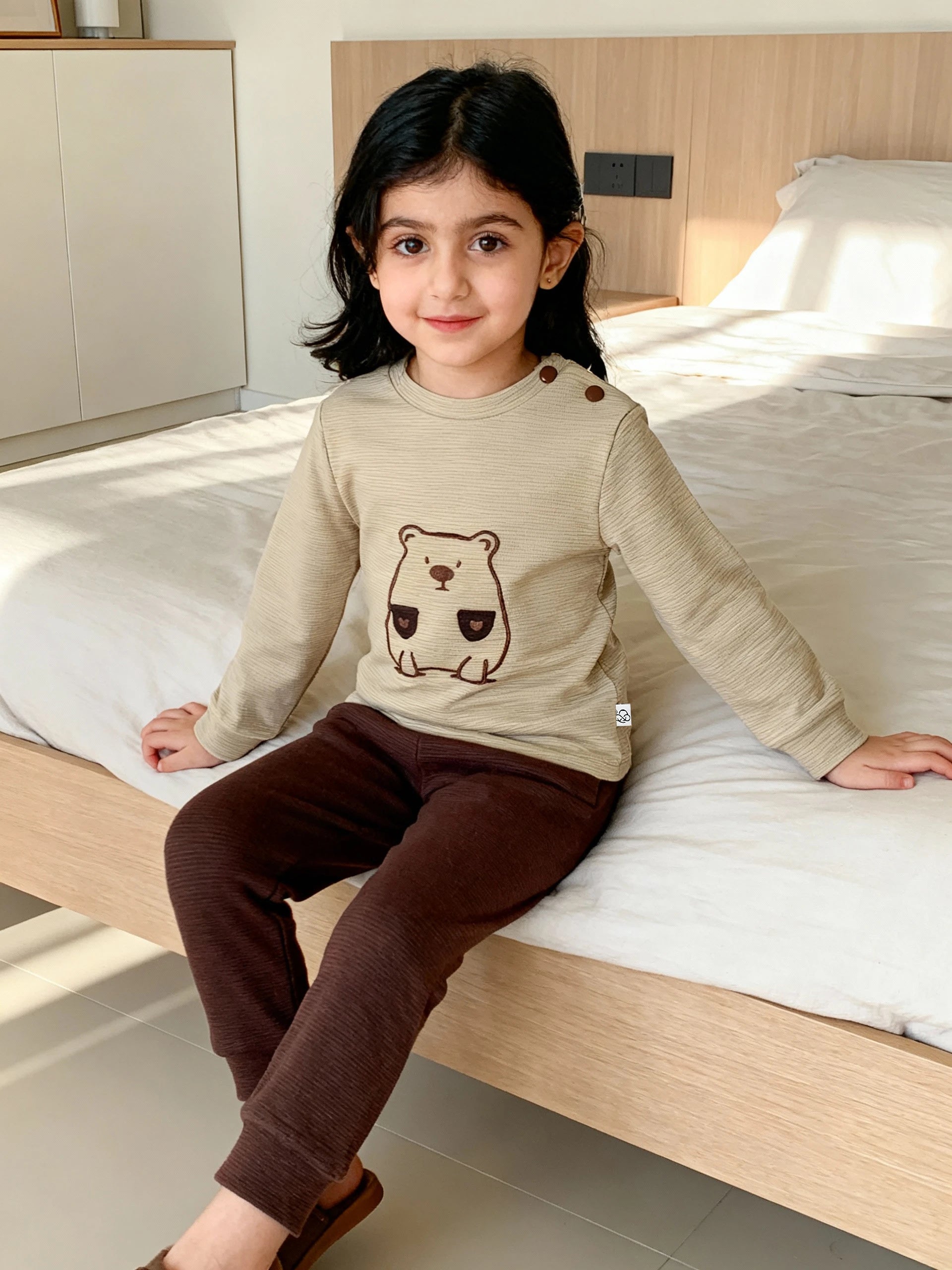 Bear Hug Pyjama - Beige