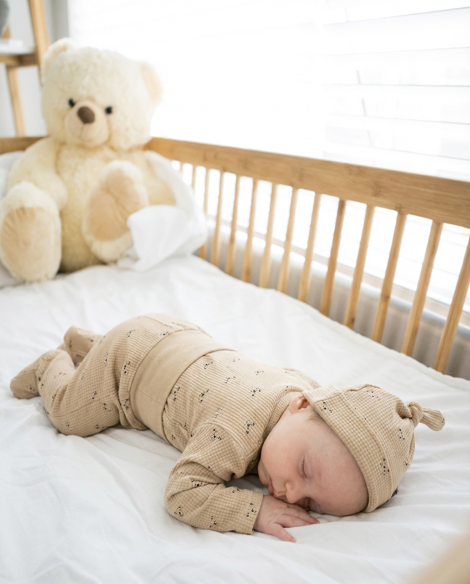 Newborn Set 3-Piece - Waffle Cotton Beige