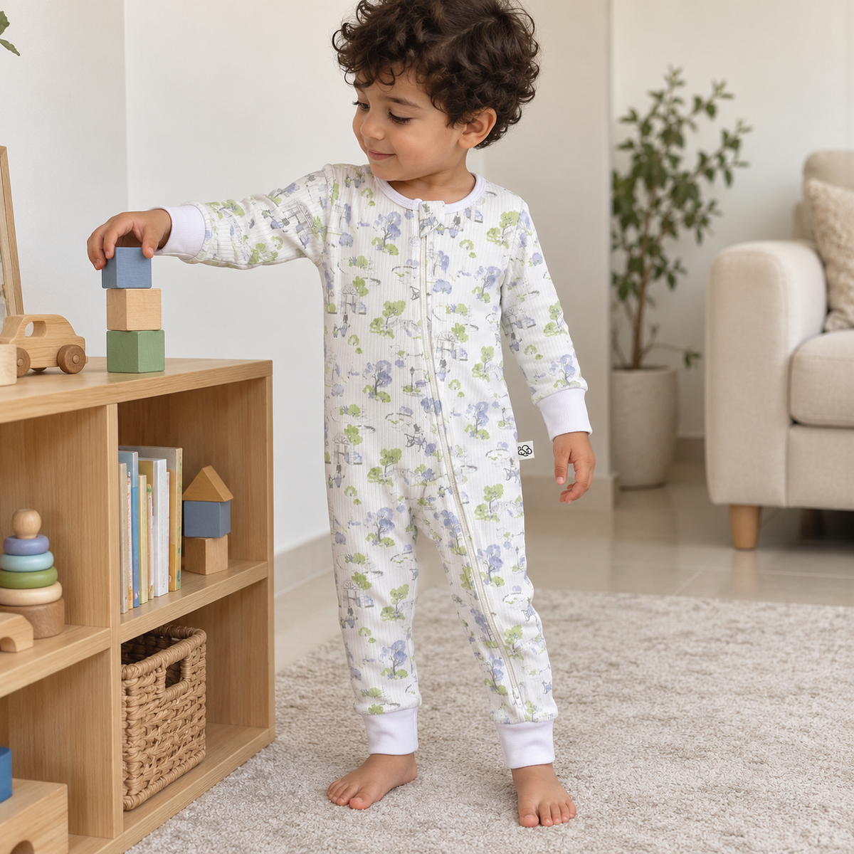 Cozy Garden 2-Way Zipper Jumpsuit