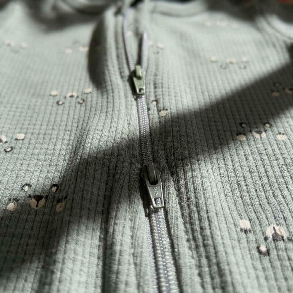 2-Way Zipper Waffle Romper Green