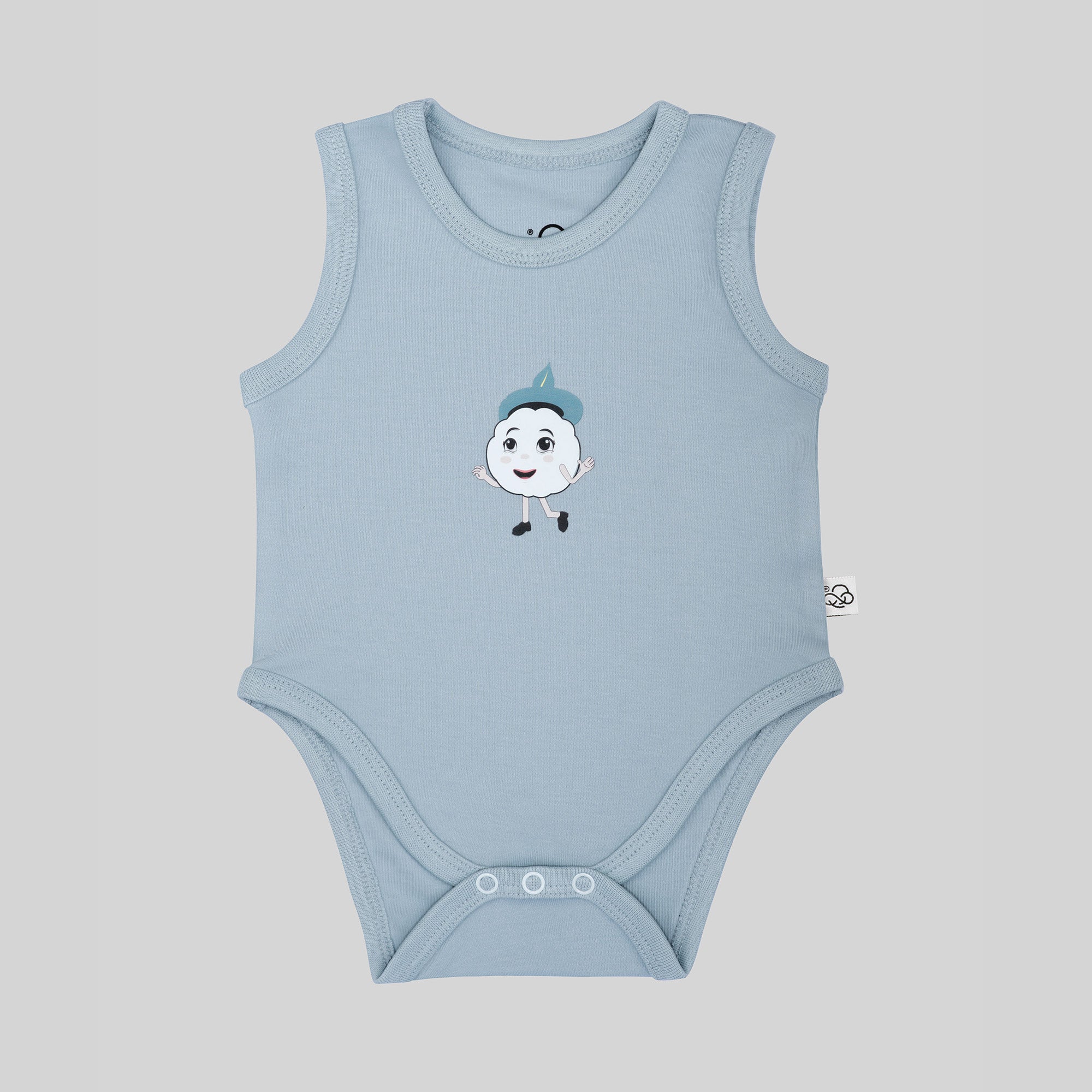 3 Pack Sleeveless Bodysuit Set - Sky Blue