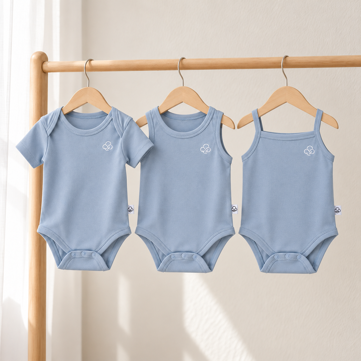 3 Pack Basics Bodysuit | Sky Blue