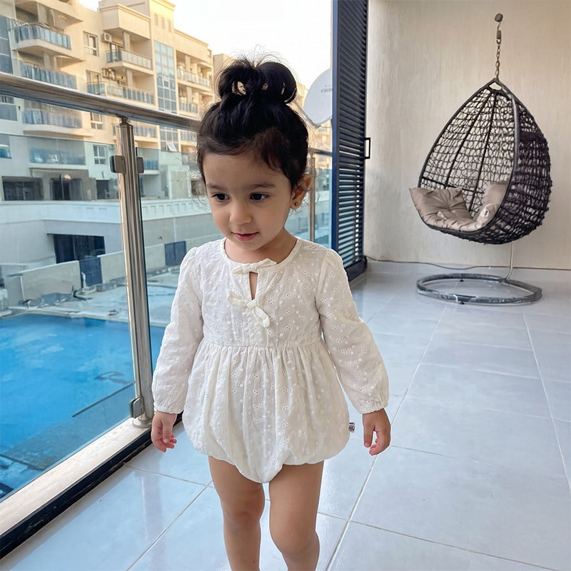 Tie BUFFY LONG SLEEVE ROMPER