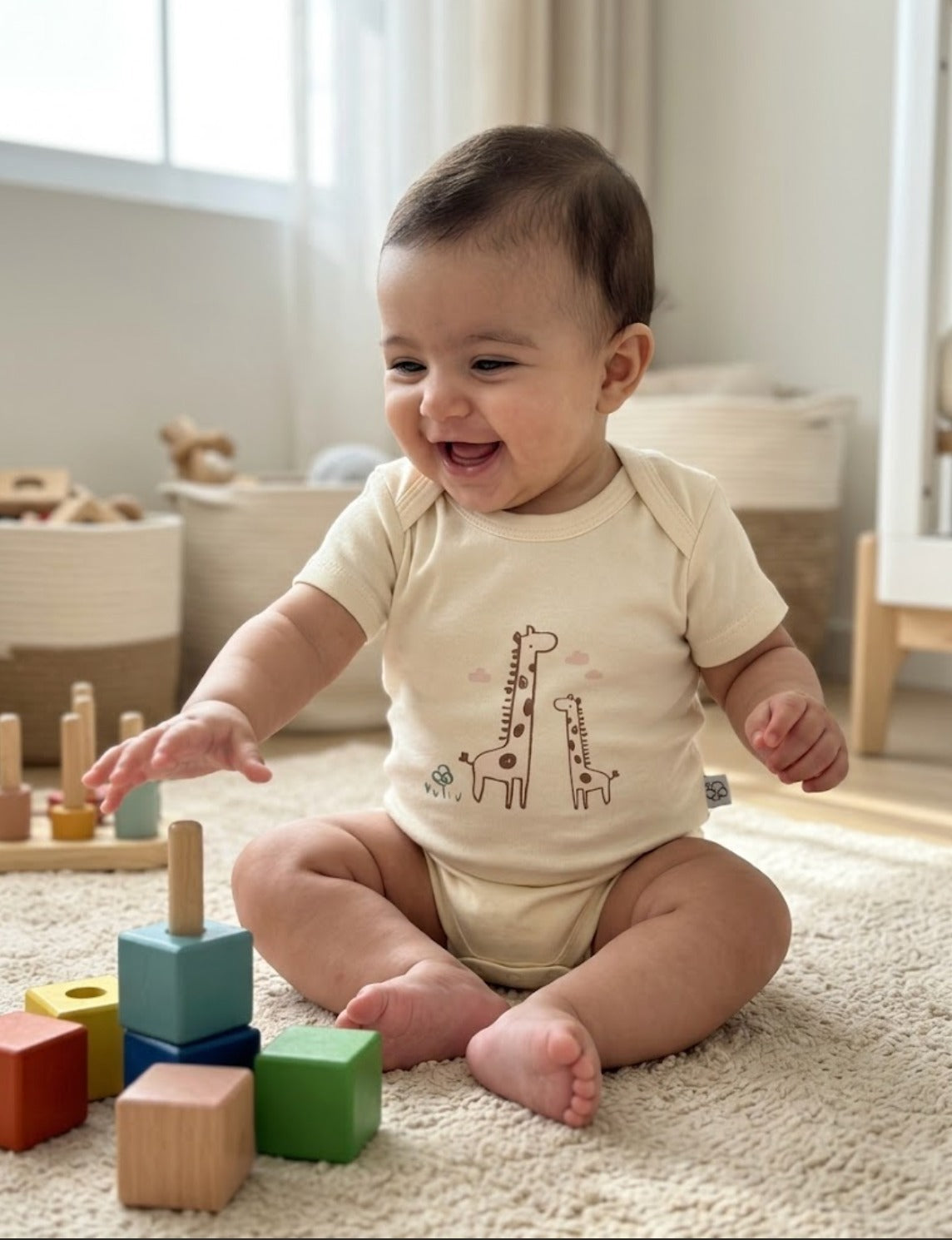GIRAFFE SHORTSLEEVE BODYSUIT