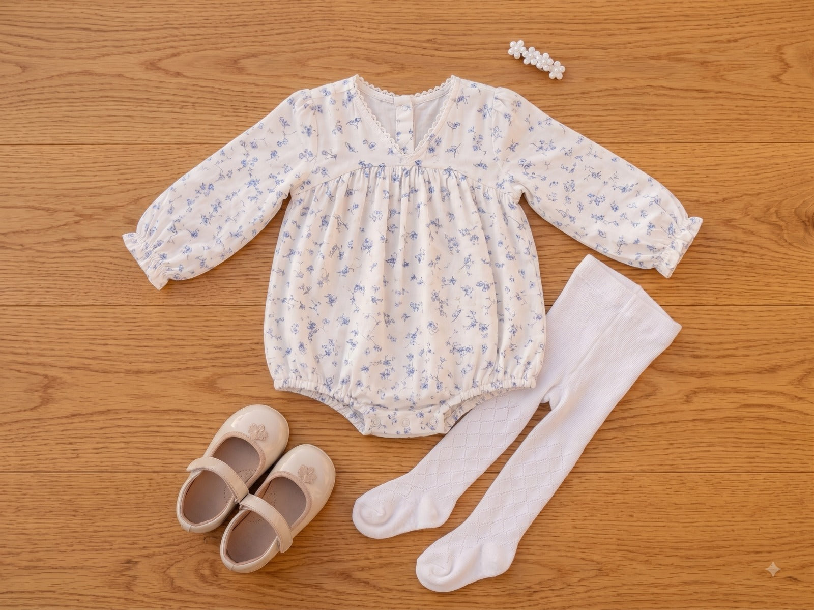 Buffy LONG SLEEVE ROMPER with  Sock jacared poyamide