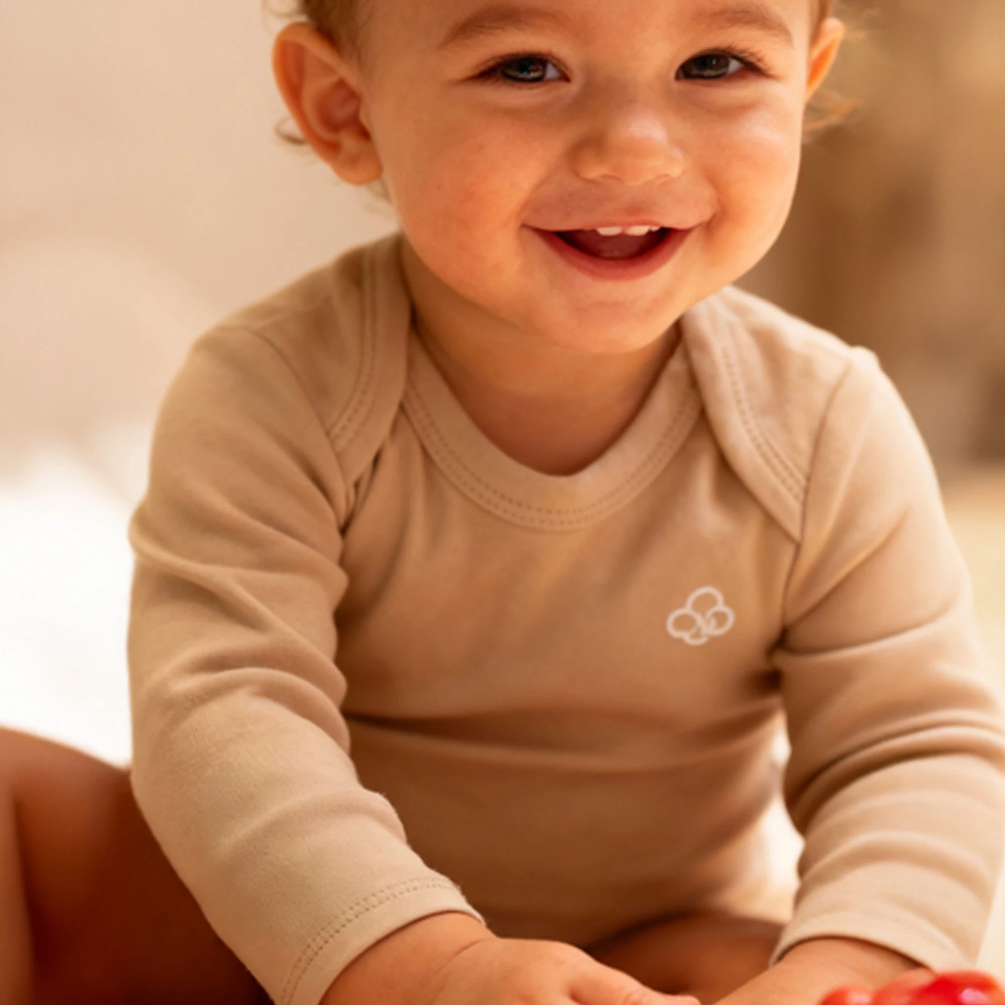 Basic Long Sleeve Bodysuit - Beige