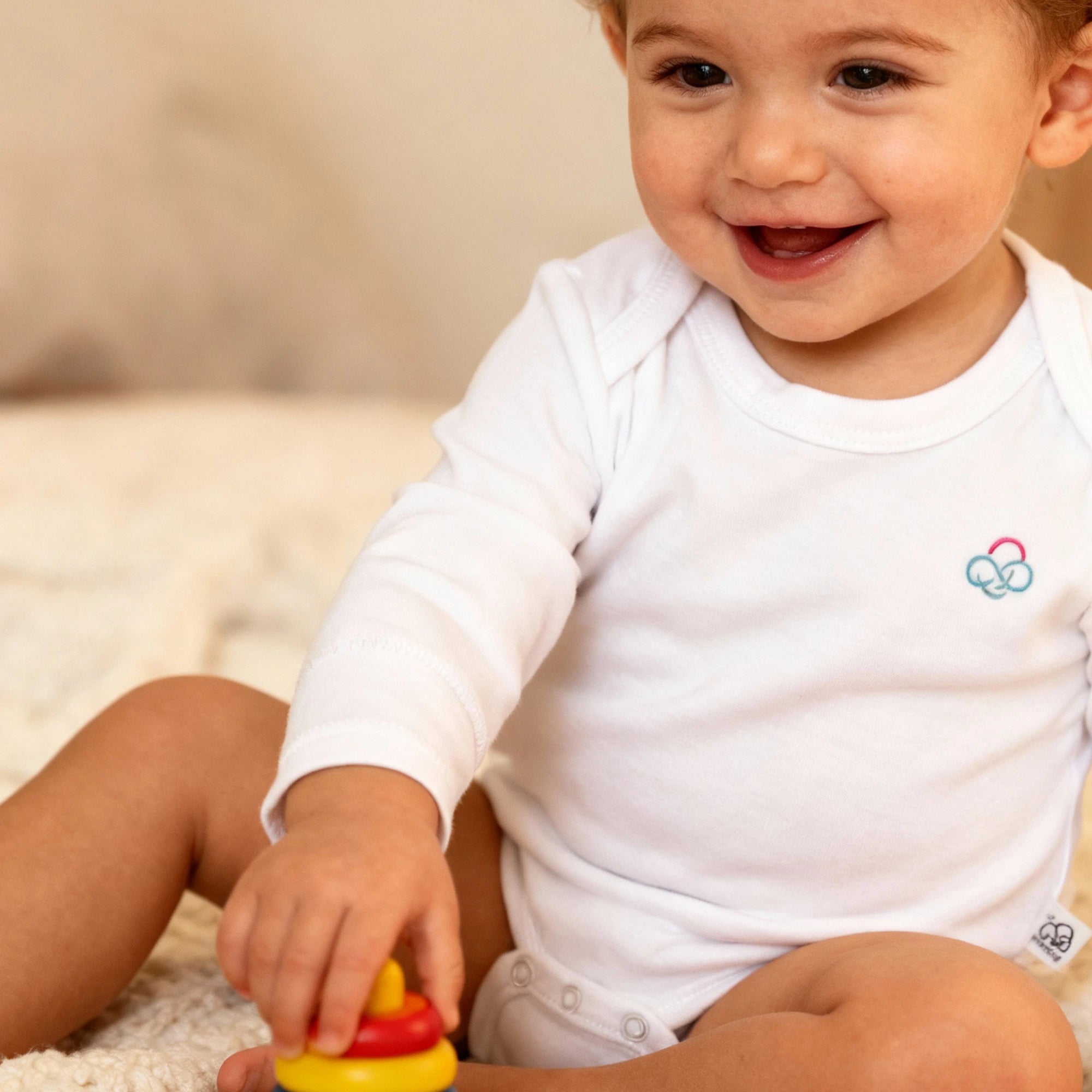 Basic Long Sleeve Bodysuit - White