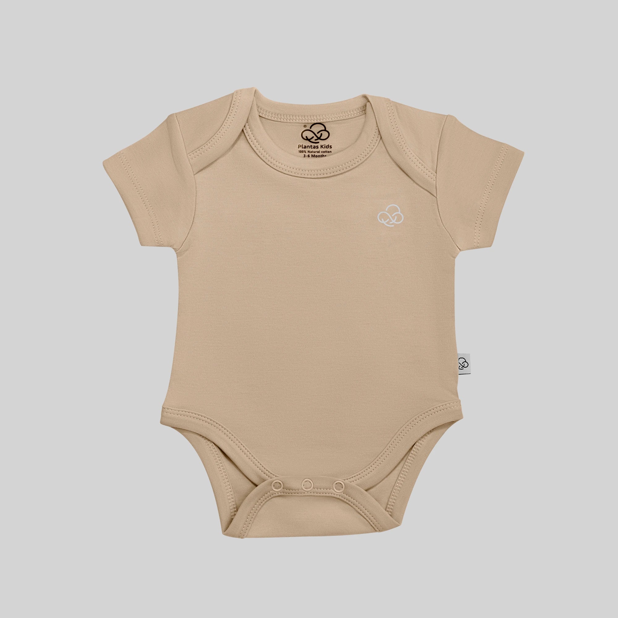 Basic Short Sleeve Bodysuit - Beige