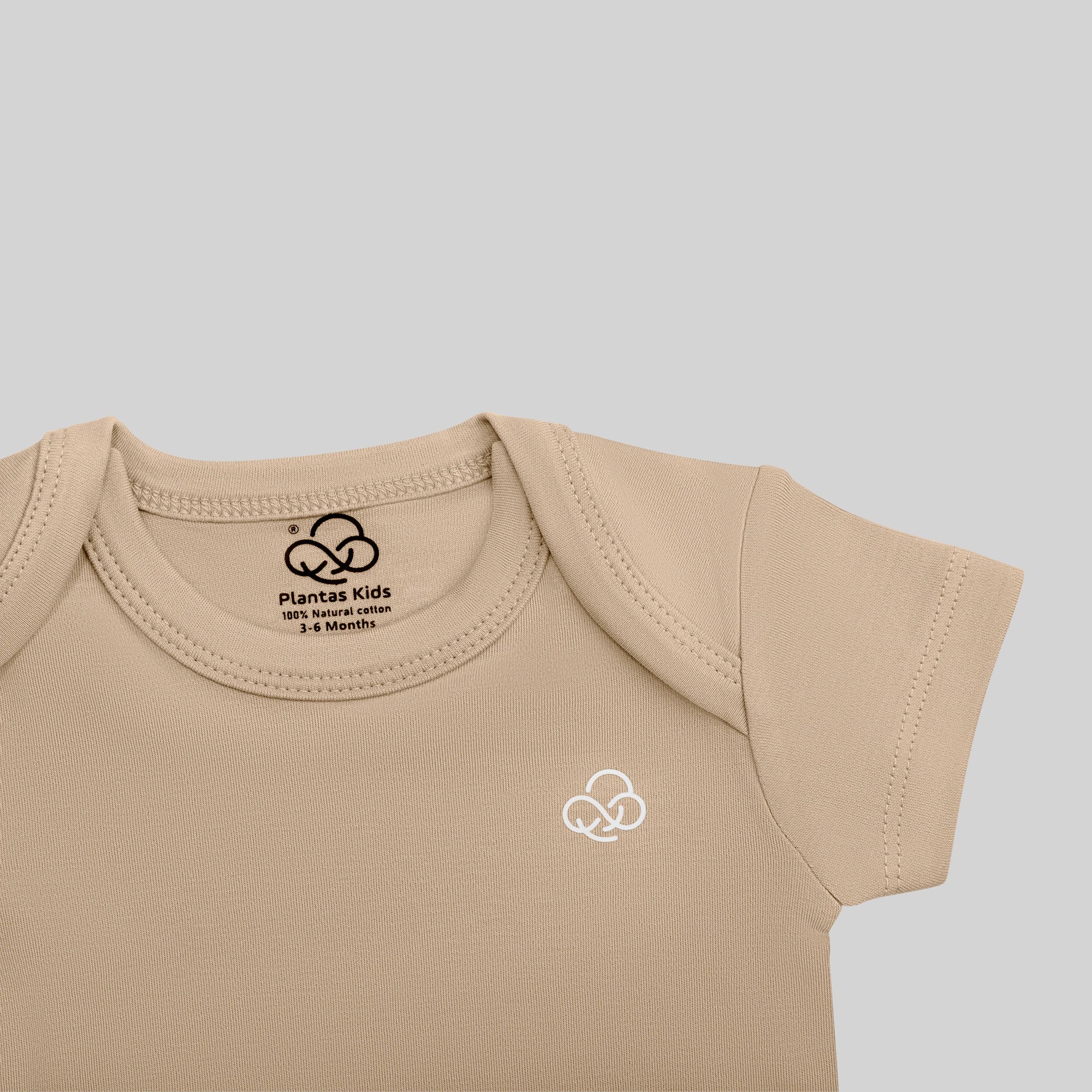 Basic Short Sleeve Bodysuit - Beige