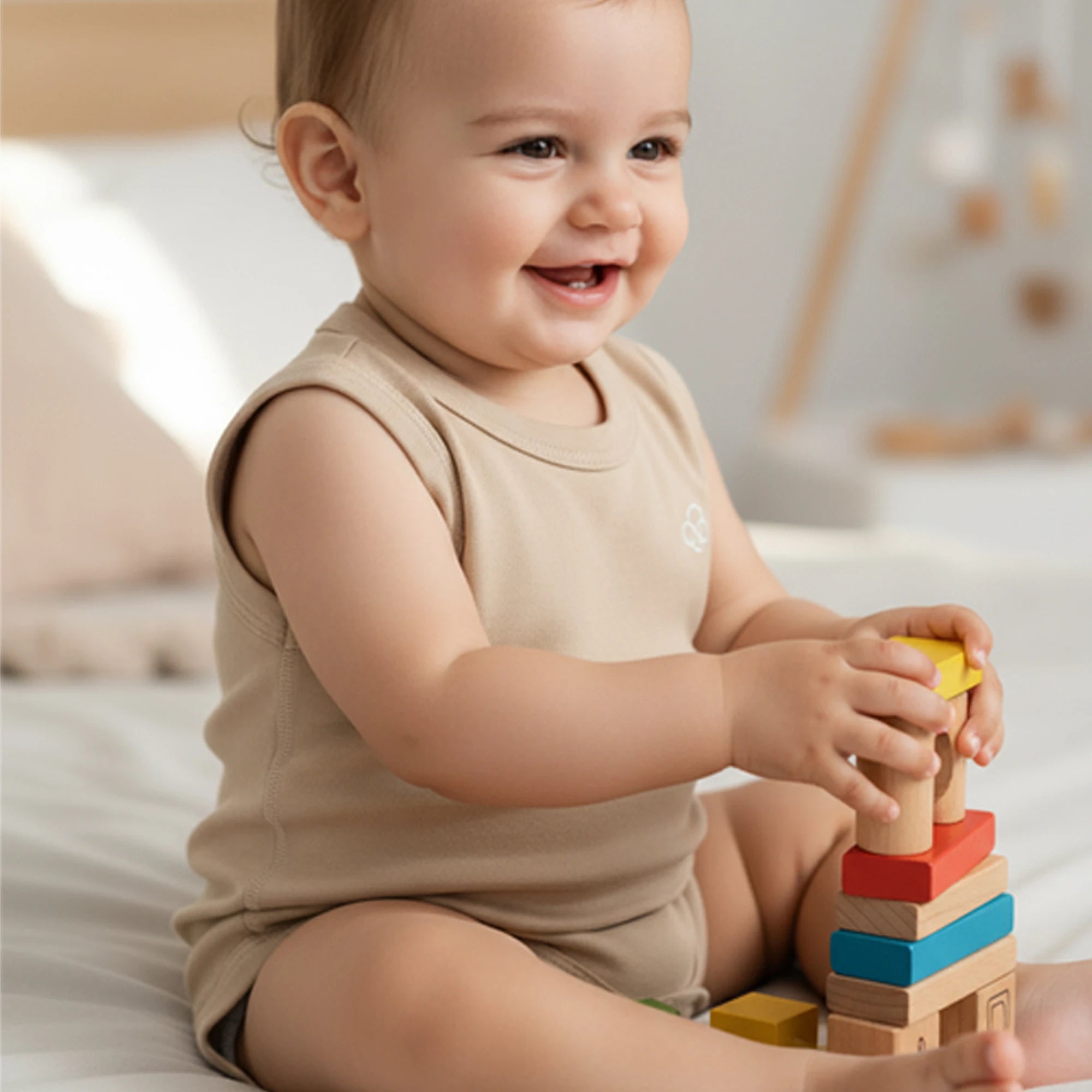 Basic Sleeveless Bodysuit - Beige