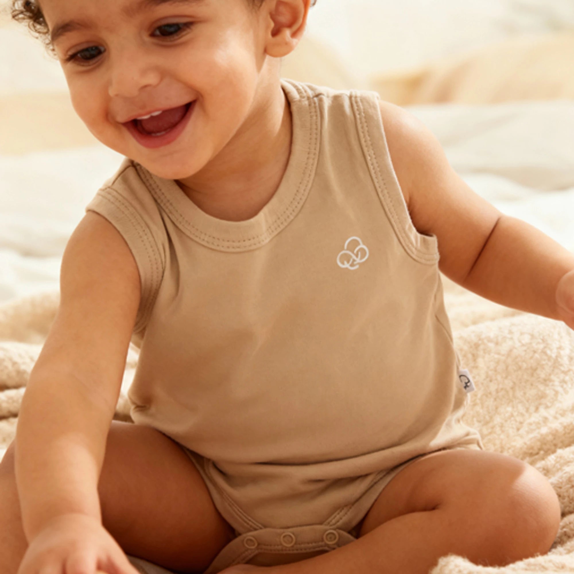 Basic Sleeveless Bodysuit - Beige