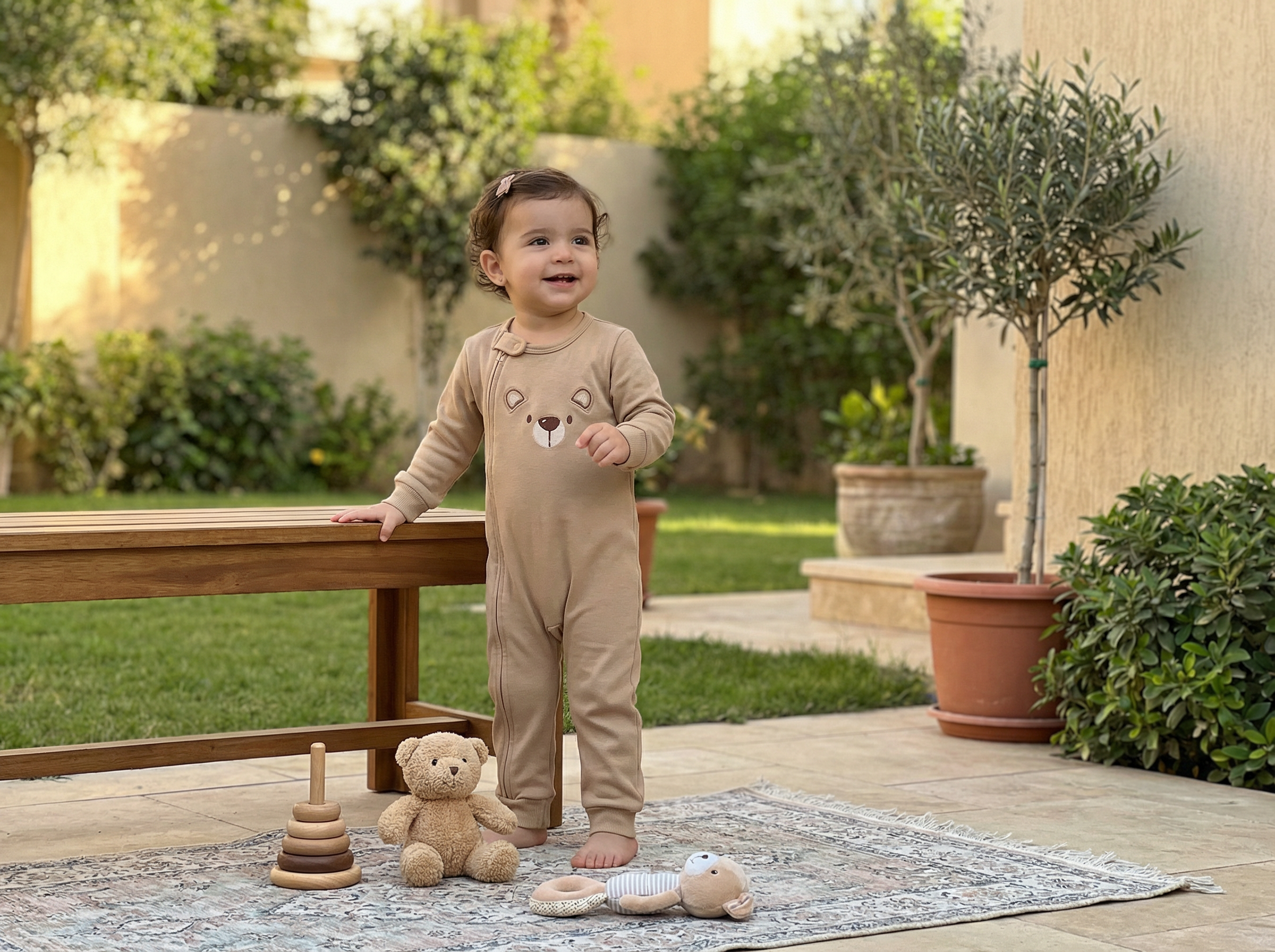 Cozy Bear Jumpsuit Beige