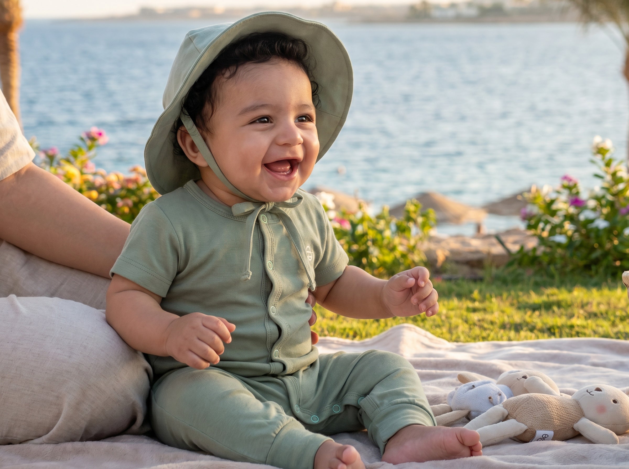Newborn Summer Jumpsuit Set with Cute Hat Pistage