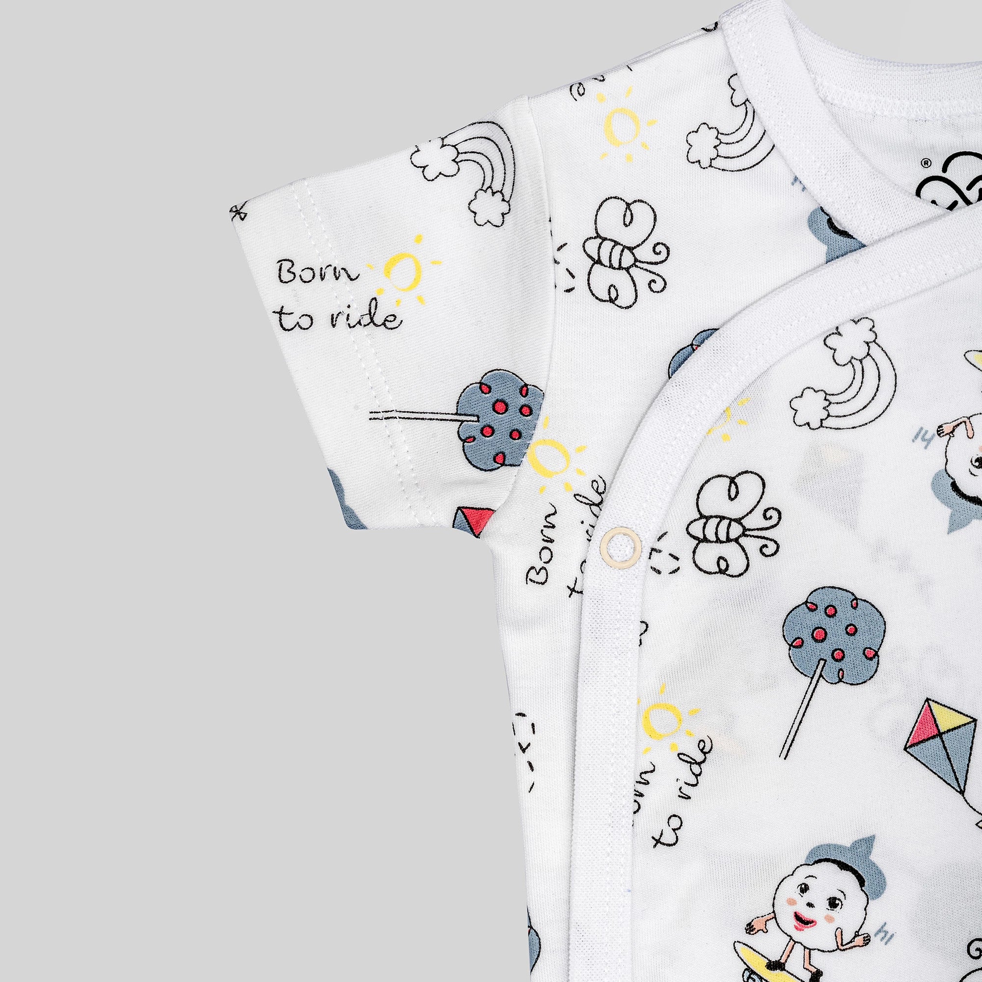 3 Pack Kimono Bodysuit Set - Sky Blue