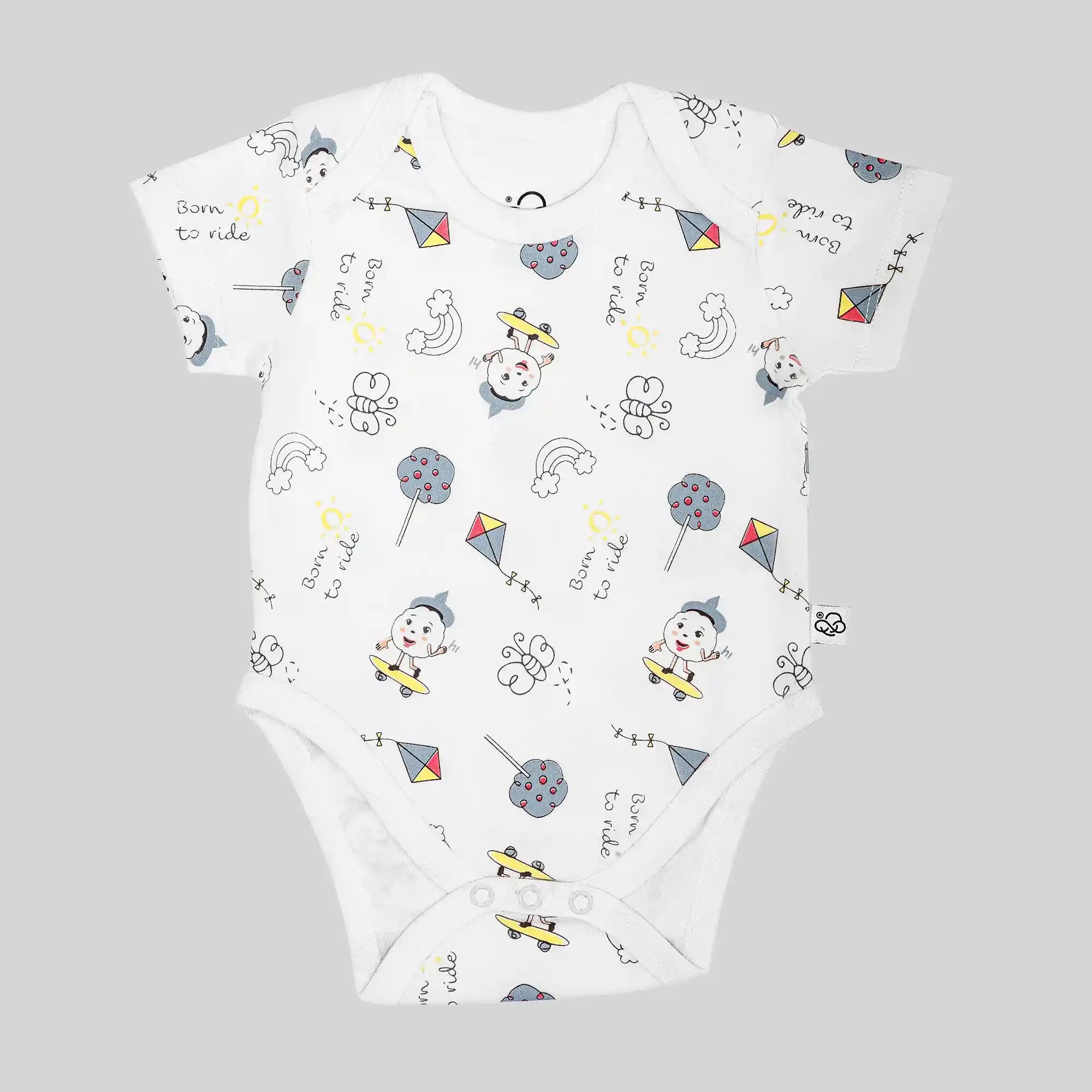 3 Pack Short Sleeve Bodysuit Set - Sky Blue