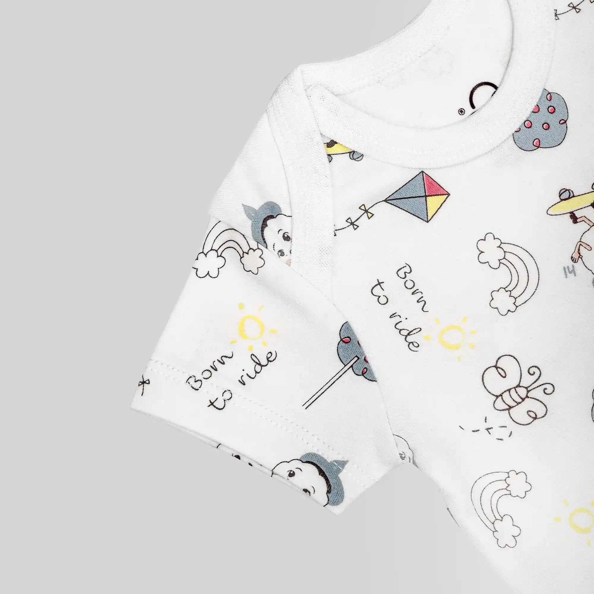 3 Pack Short Sleeve Bodysuit Set - Sky Blue